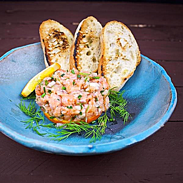 New Year's dinner with salmon tartare