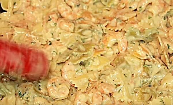 Shrimp and champignon pasta in cream sauce, spaghetti with mushrooms, step by step recipe