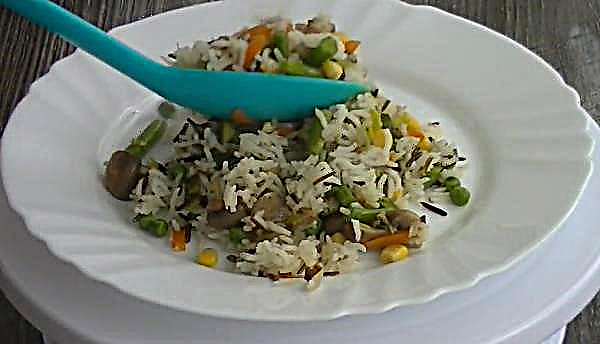 Rice with champignons and vegetables, a simple step by step recipe for cooking with a photo