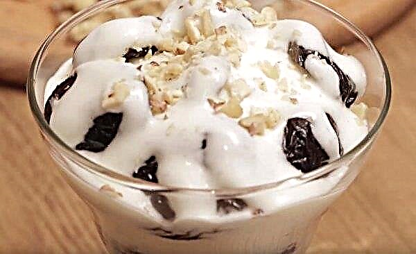 Prunes with walnuts in sour cream, a step-by-step recipe for making dessert with a photo