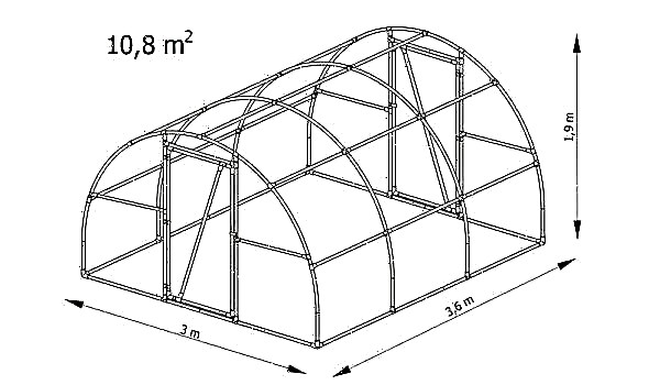 Optimale størrelser af polycarbonatdrivhus: tegninger, hvordan man måler med egne hænder, foto